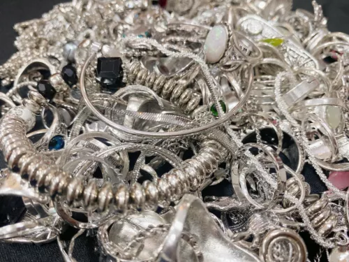 Sliver tone Vintage to Modern Custom jewelry Box | Mystery Jewelry Bag/box/Jar