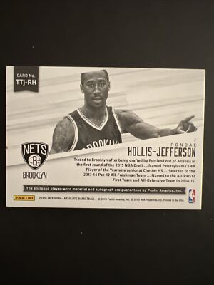 2015-16 Panini Absolute 21/99 Rondae Hollis-Jefferson #TTJ-RH