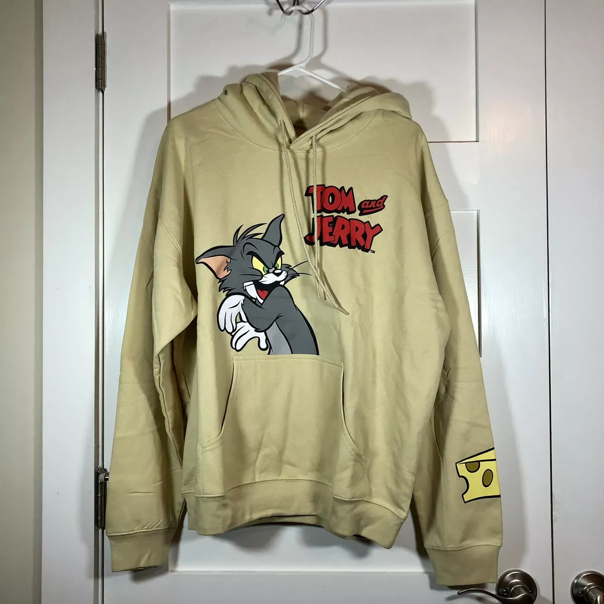 NEW Men s Tom And Jerry Hoodie DOUBLE SIDED Size Large Sweatshirt