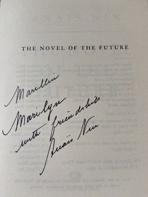 Anaïs Nin THE NOVEL OF THE FUTURE Signed Inscribed Paperback 1970 Collier