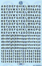 9964 - Decals Zahlen und Buchstaben 4,5 mm - Schwarz