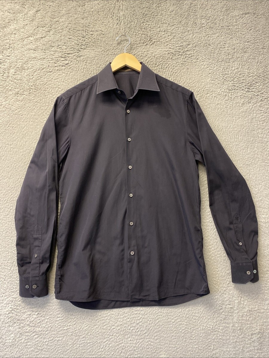 Louis Vuitton Faded Black Cotton Button Front Shirt M /148-20 | eBay