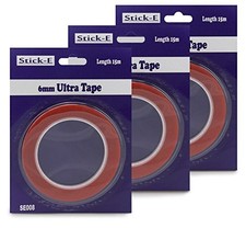 Ultra Clear High Tack Tape 6mm x 15m (3 ROLLS)