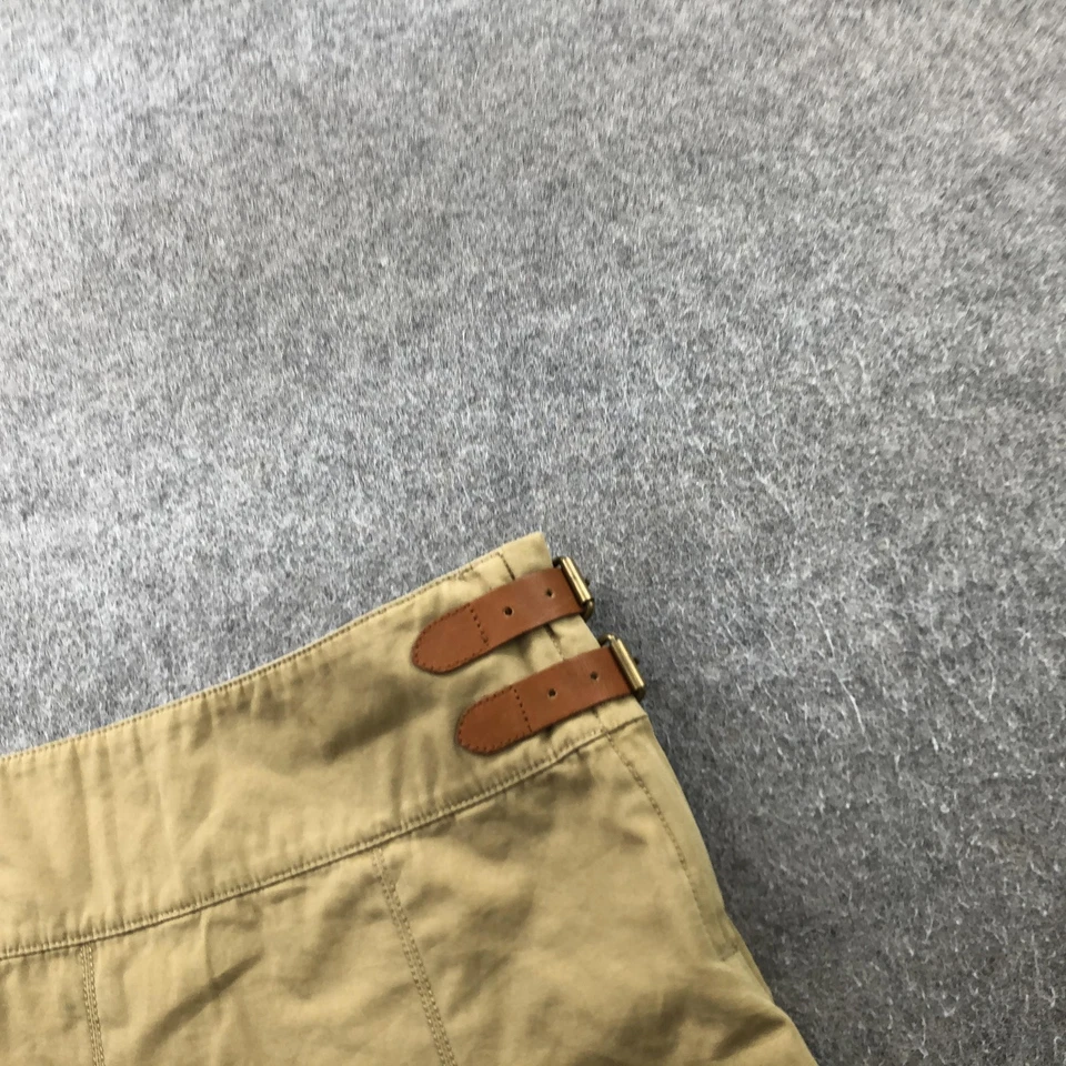 Ralph Lauren Skirt Womens 6 Khaki Pleated Mini Double Buckle Cotton Side Straps - Image 3 of 4