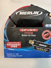 MERLIN 3/8 in. x 50 ft. Premium Rubber Air Hose 58538  NEW