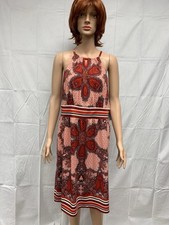 B Calm Womens Red Paisley Midi Dress XL NWT 37” Long