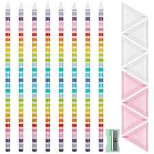 17-Pcs Rhinestone Picker Wax Pencils Set with Trays & Sharpener for Diamond Art