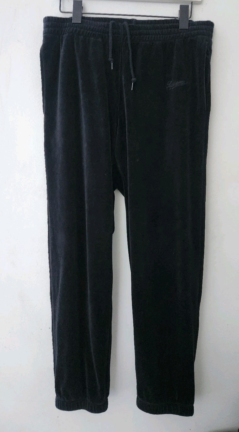 FW17 Supreme Velour Warm Up Pant + Crewneck Set black size S small & M Medium thumbnail 5