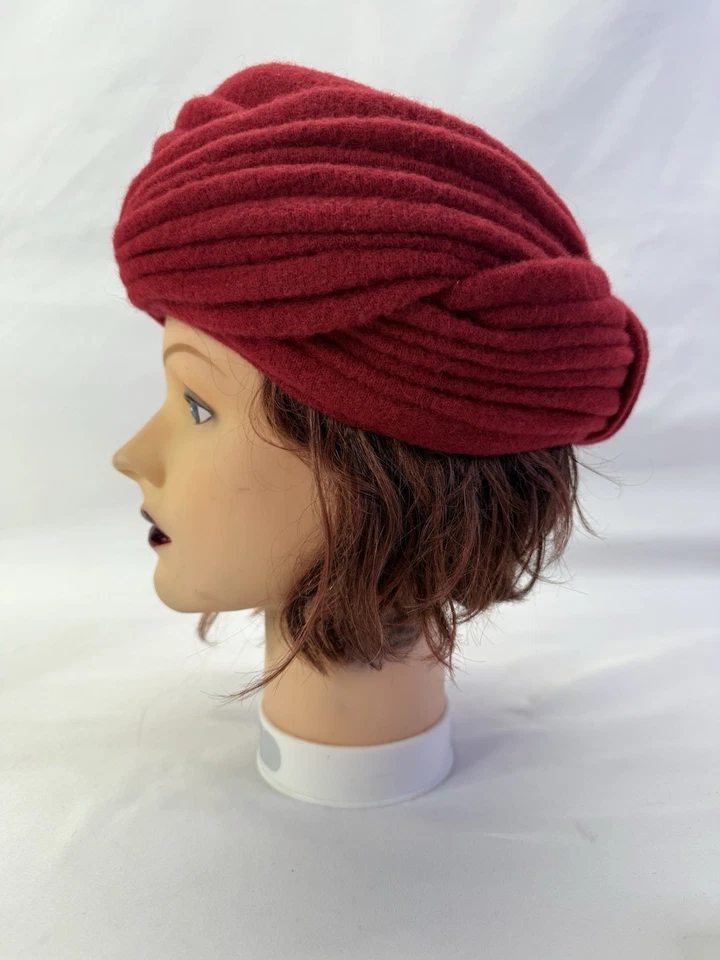 Turbante Kangol Vintage Inglaterra Vermelho Sempre Tricotado Feito no Reino Unido - Imagem 2 de 4