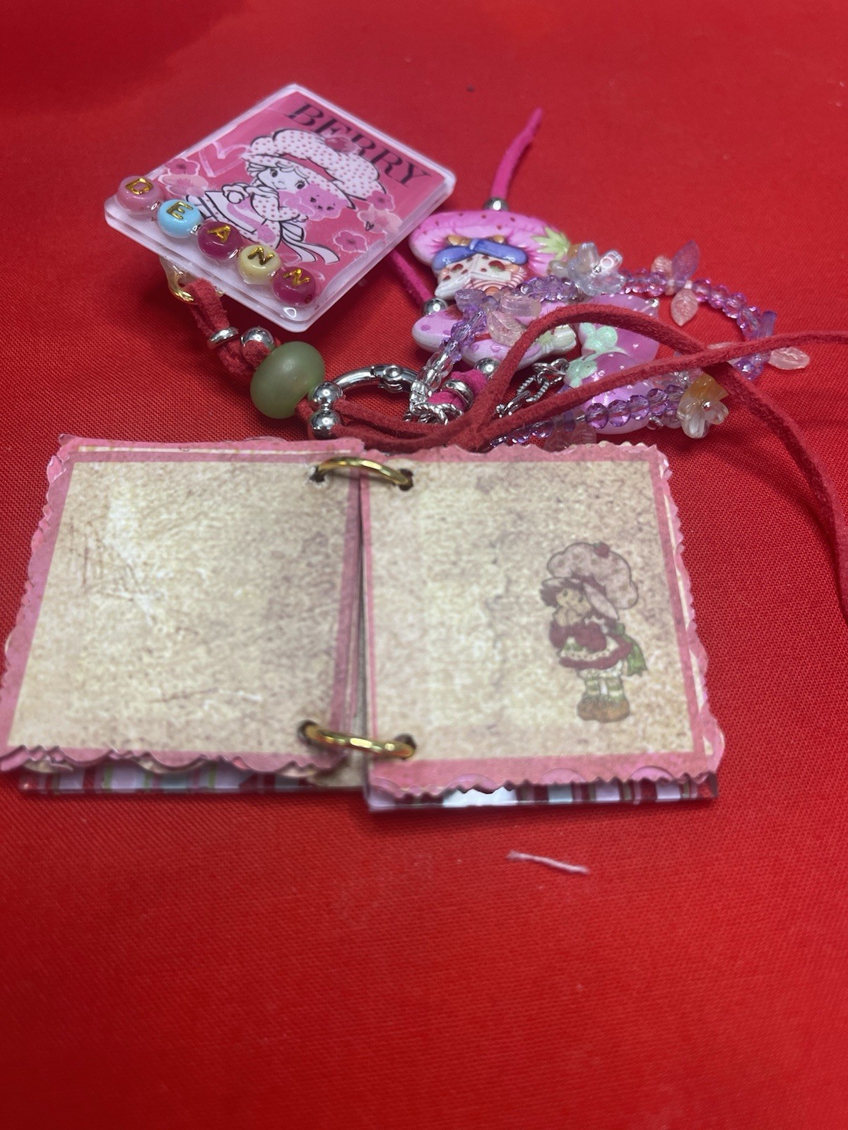Strawberry Shortcake Mini Acrylic Journal Tassel Junk Journal Accessory