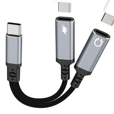 USB Splitter 2in1 Adapter Headphone for iPhone 17 16 15 Max Charger Cable J...