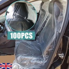 100pcs Disposable Plastic Car Seat Covers Vehicle Cover Valet Roll Protective UK