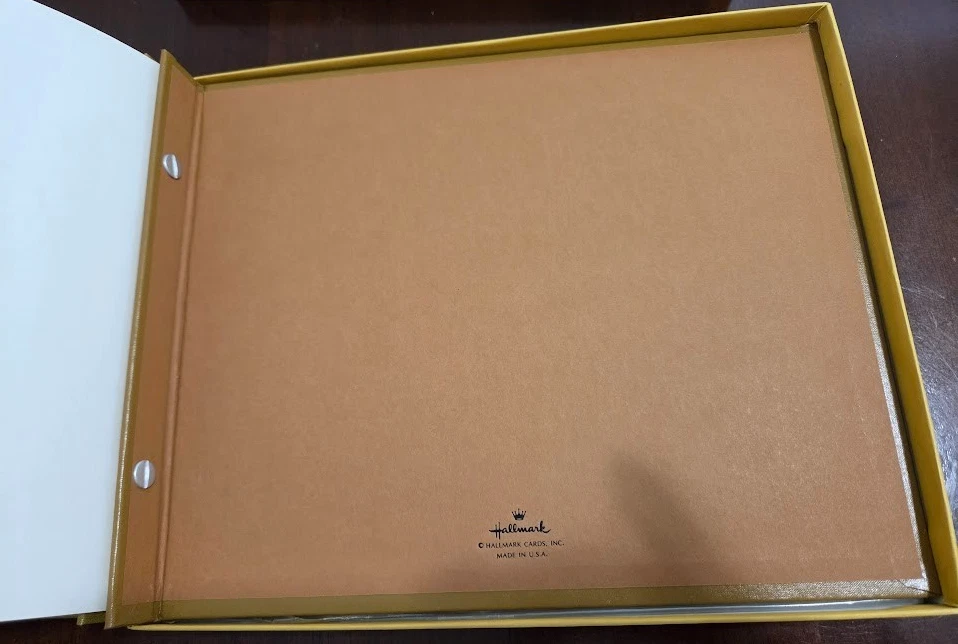 NUEVO álbum de fotos de álbum de recortes en blanco con sello vintage deportes dorado y negro años 70 EE. UU. Foto 4 de 4