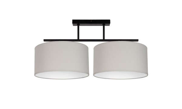 Deckenlampe Stoff Schlafzimmer Schwarz Grau E27 L:70 Cm Flur Deckenleuchte-image