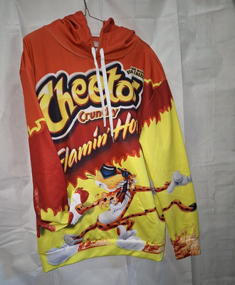 Cheetos Flamin Hot All Over Print Pullover Hoodie Sweatshirt Unisex XL 2XL NWOT