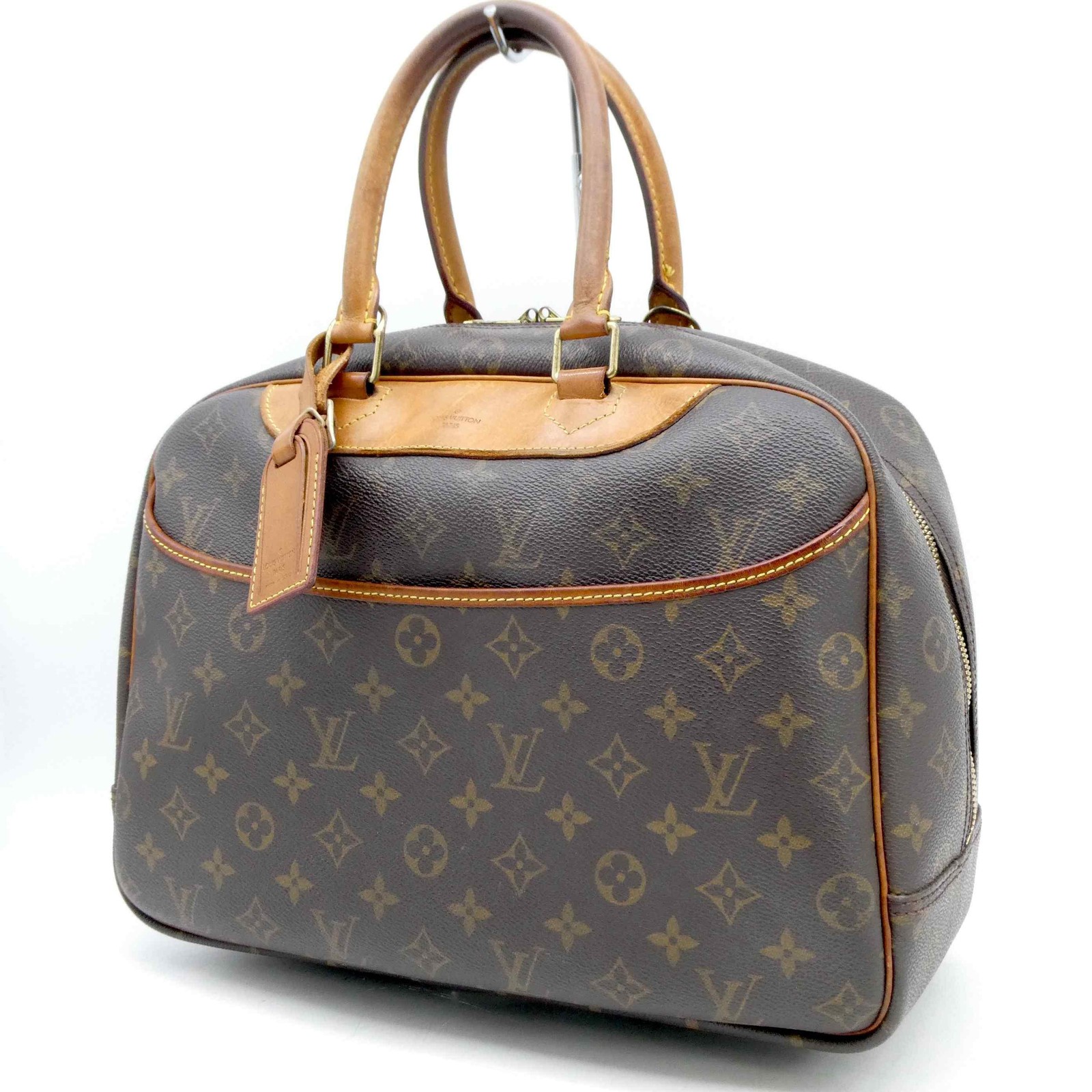 Louis Vuitton Deauville M47270 Monogram PVC Leather Hand Bag w/Name Tag 990