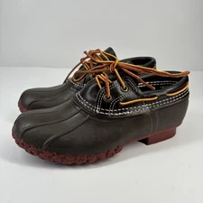 L.L.Bean Gumshoe Women’s US 6M Brown Rubber Mocs Waterproof Low Top Duck Boots