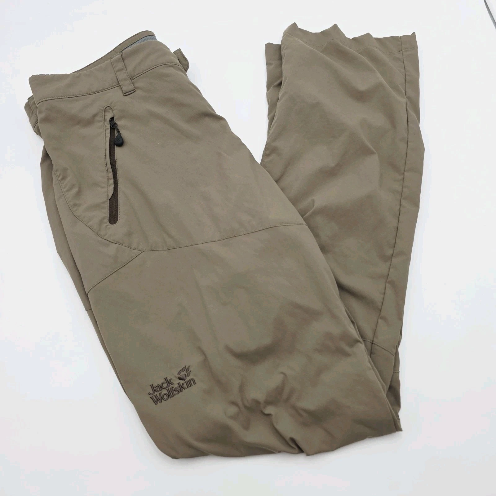 Jack Wolfskin Mens Hiking Trousers US Medium W32 L32 Khaki Tan Polyamide Stretch