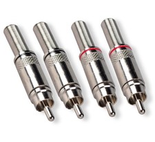 Besmelody RCA Connector Solder, 4-Pack Male Plug Screws Soldering Silver