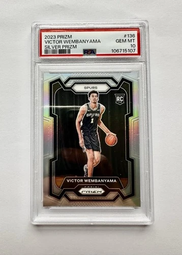2023 Panini Prizm Victor Wembanyama Silver Prizm Rookie RC PSA 10 GEM MINT Spurs