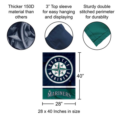 MLB Seattle Mariners House Flag and Banner - Picture 2 of 5