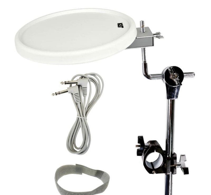 KAT Percussion 11" White Dual Pad w/ Tom Arm, Clamp and 8-Foot Cable - KT4-11PTA