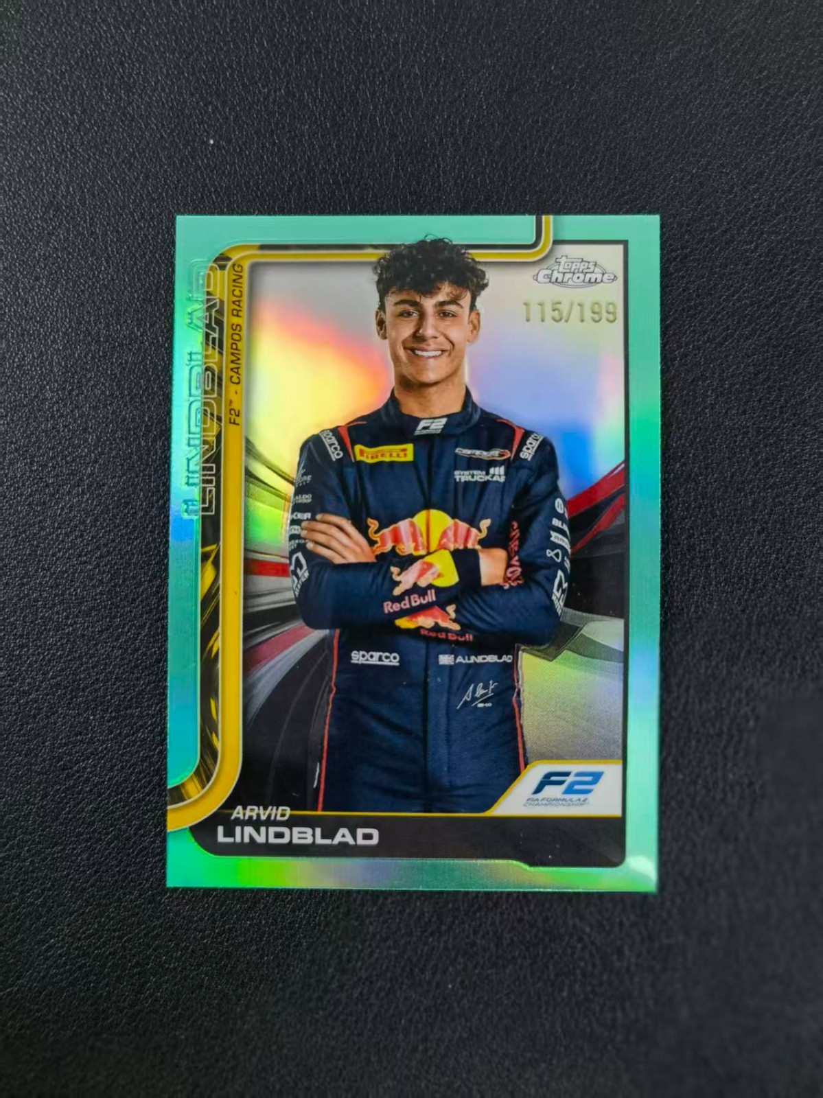 2025 Topps Chrome F1 Arvid Lindblad Portrait Aqua 115/199 #23 NSYY