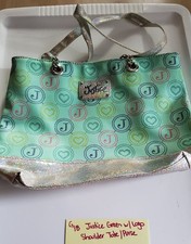 JUSTICE Girls Large Size Mint Green Justice Logo Shoulder Tote Purse