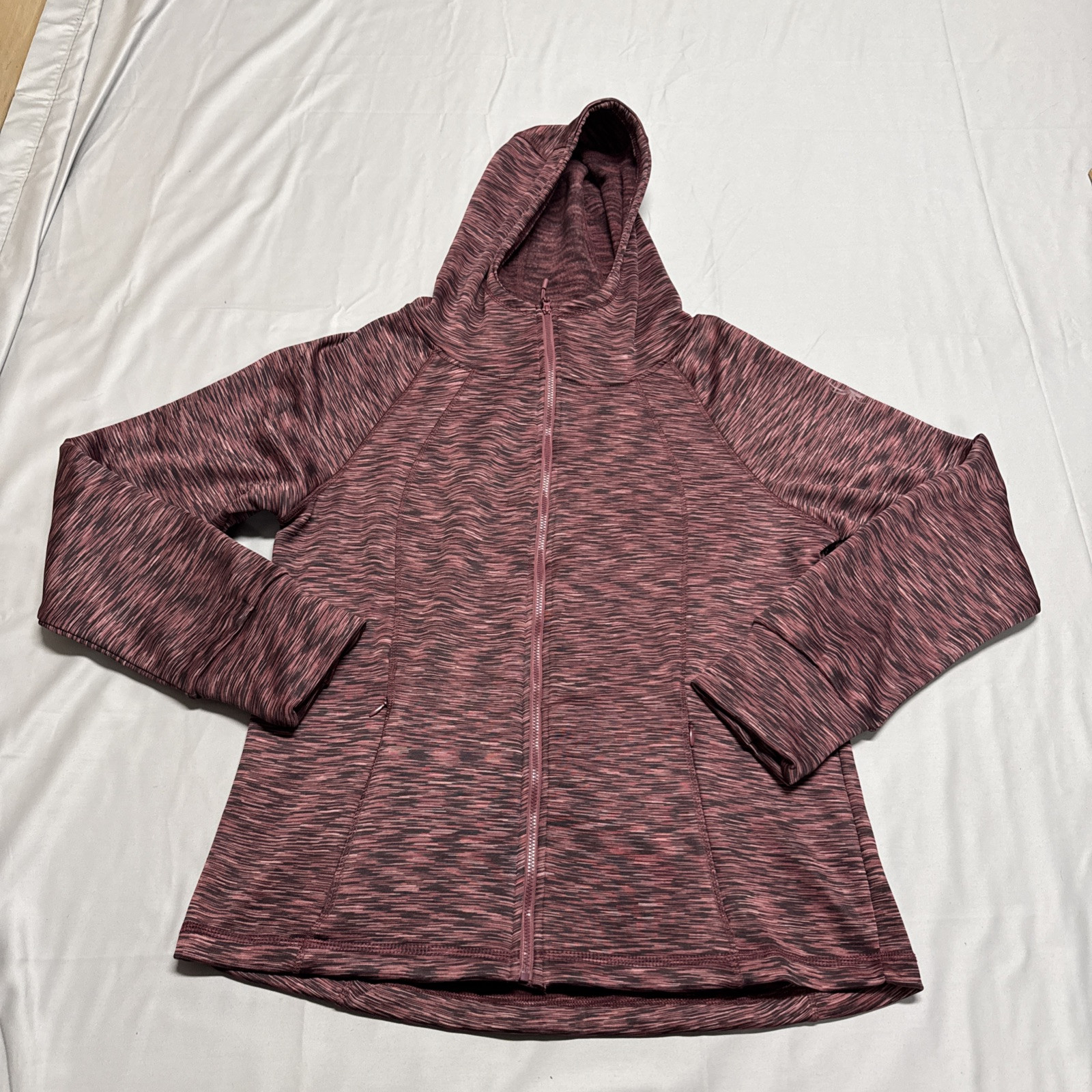 spyder active womens size XL Red full zip hooded athletic fit spandex jacket