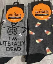 Women s Halloween Socks Halloween Crew Socks Skeleton Halloween Socks 2 Pair