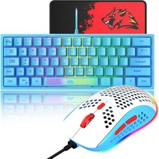 60 Gaming Keyboard and Mouse Combo Samll Mini RGB Backlight Mechanical Feeli...