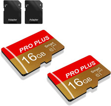 2 Pack Memory Card 16GB with Adapter, High Speed TF Card, UHS-I C10 A1 Memory TF