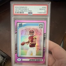Panini 2024 Donruss Optic Preview Pink Rated Rookie #389 Jayden Daniels PSA 10