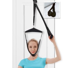 Cervical Neck Traction Device Over-The-Door,Portable One Size Fits All, Black