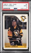 1985 O-PEE-CHEE #9 MARIO LEMIEUX ROOKIE RC PSA 9