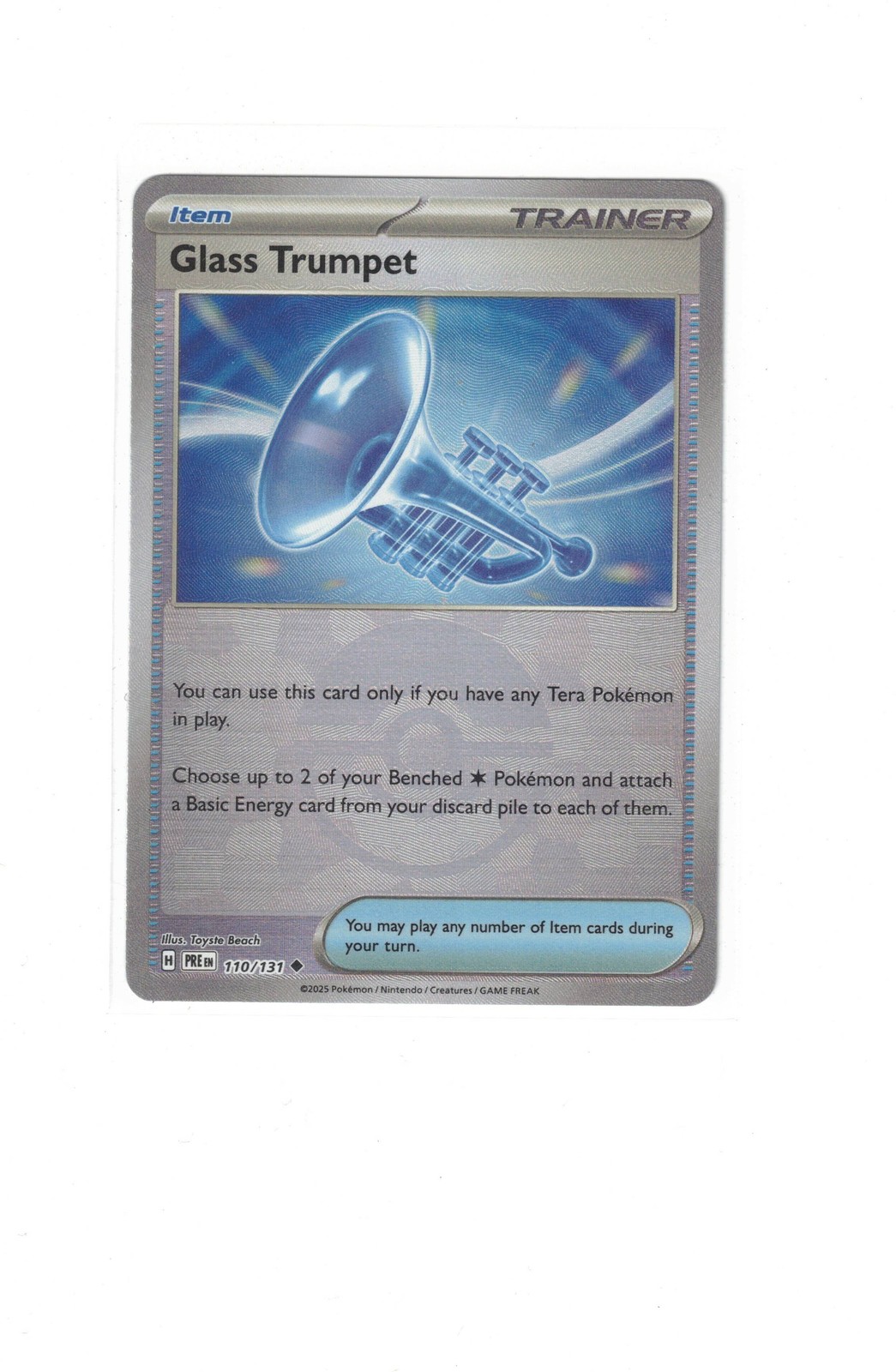 Glass Trumpet (Poke Ball Pattern) Uncommon SV: Prismatic Evolutions 110/131 NM