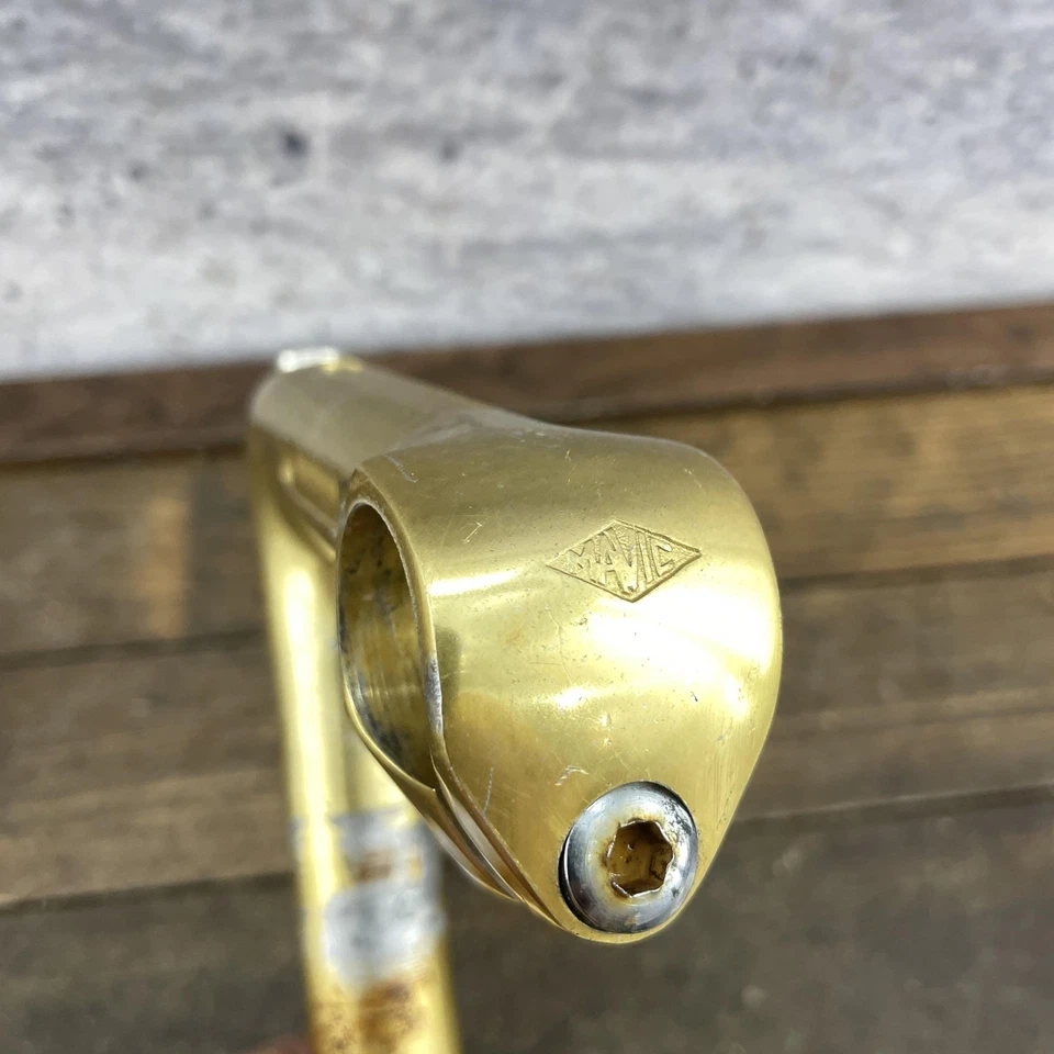 De colección Mavic Quill Vástago Oro Bicicleta de Carretera Aleación 25.4 Abrazadera 1" Eroica Años 70 80 Foto 2 de 4