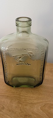 Antique Green Glass JAs HENNESSY & CO Cognac Bottle with Coat of Arms 