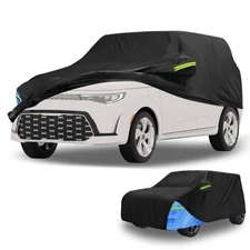 Car Cover All Weather with Left Zippers for Kia Soul 210D Black Blue
