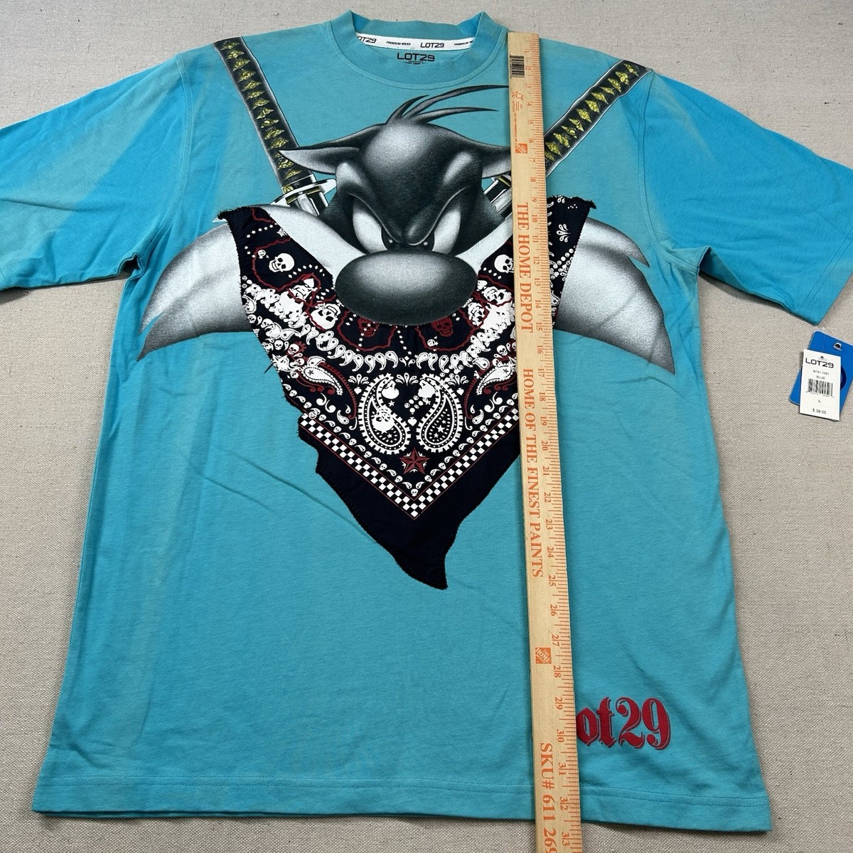 LOT29 W40 ヒップホップ Vintage Lot 29 Shirt Mens L Sylvester Cat Looney Tunes Hip