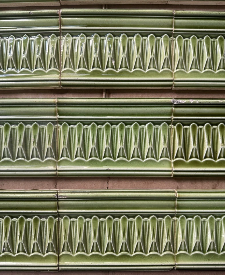 20 德国 - 古董艺术 NOUVEAU MAJOLICA BORDER 瓷砖 C1900 — 第 3/4 张图片