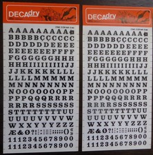 Lot 2 planches  Lettres/signes/chiffres transfert noire  DECADRY  24pt/236mm N°4
