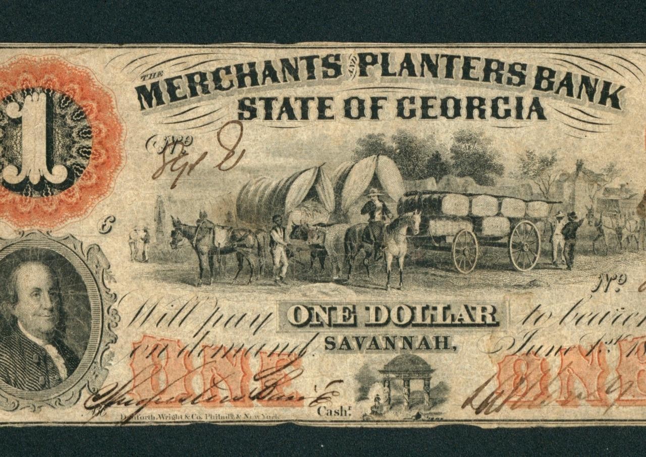 $1 1859 Merchants and Planters Bank State of Georgia - Savannah ...