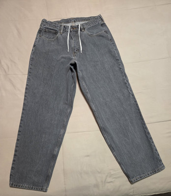 Levis Super Baggy Jean Men 31x30 (Tag 31x32) Gray Skateboarding Drawstring