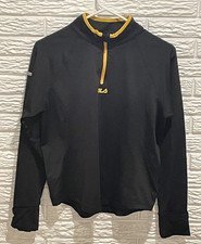 Fila Shirt Adult Small Black w/Some Yellow Gold Long Sleeve 1/4-Zip Thumbholes