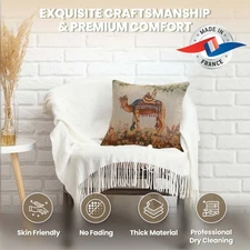Camel Small French Tapestry Cushion Pillow Covers Home Decor (New) 14x14 inch