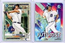 * RILEY GREENE * 2021 BOWMAN CHROME MOJO REFRACTOR RC # 4 + FUTURIST MOJO RC