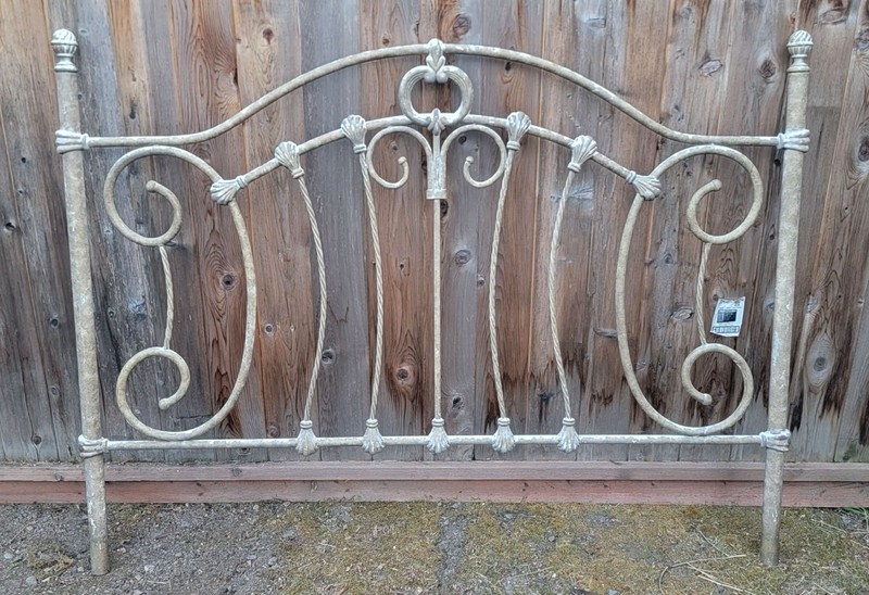 Vintage French Country Cast Iron Headboard