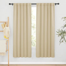 RYB HOME Room Darkening Thermal 42"W x 72"L Pack of 2 , Biscotti Beige