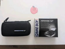 Nintendo Game Boy Advance SP Handheld Console - Onyx Black, New Battery + Case